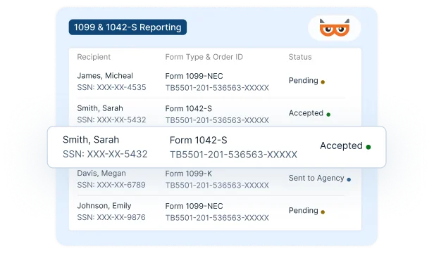 Automated 1099 & 1042-S Filing